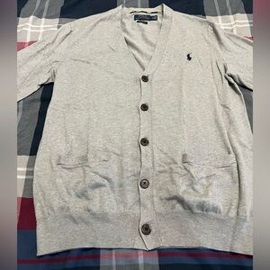 Men’s 
Ralph Lauren 
Cardigan Sweater 
Size - Medium
Color - Gray